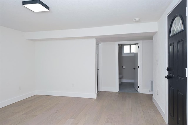 interior space with light hardwood / wood-style flooring