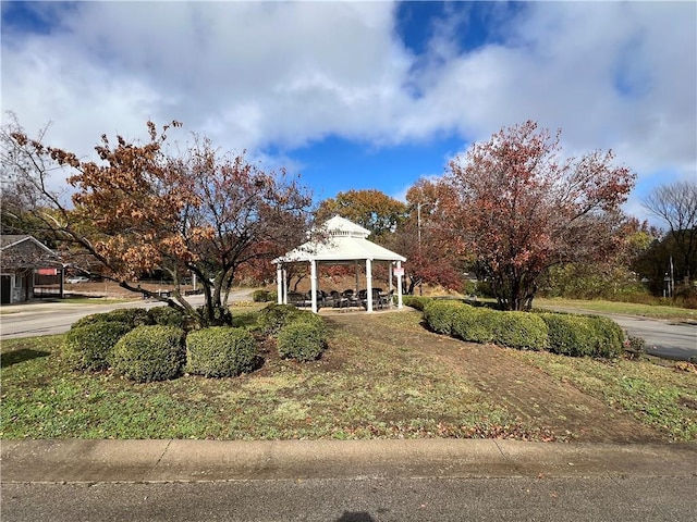 view of front of house featuring a gazebo