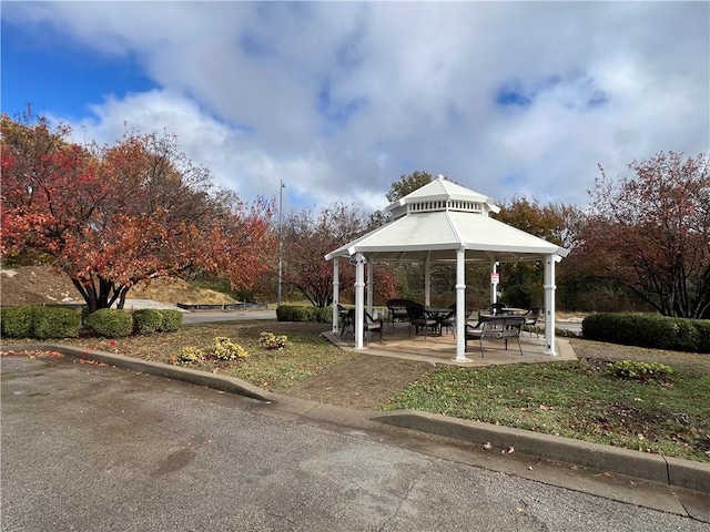 view of community with a gazebo