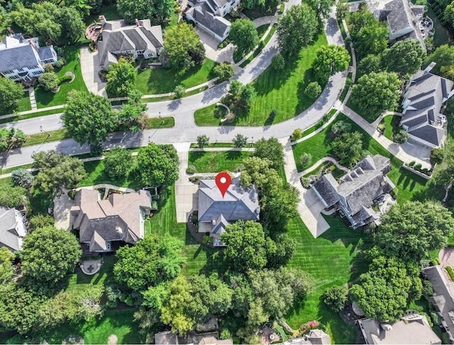 aerial view with a residential view