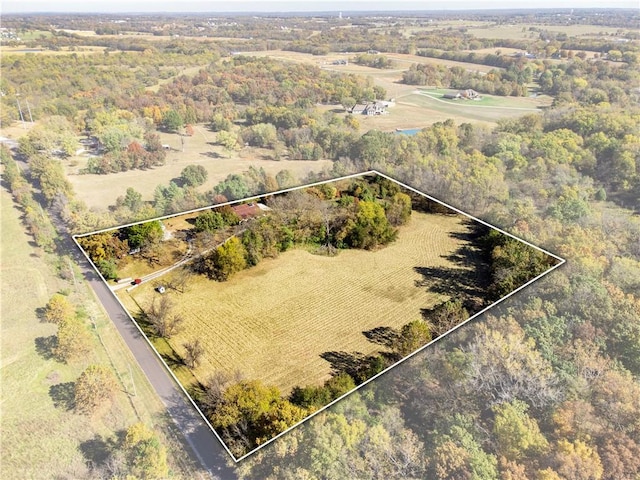 aerial view with a rural view