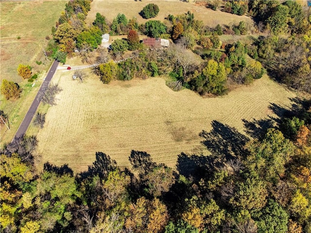 drone / aerial view with a rural view