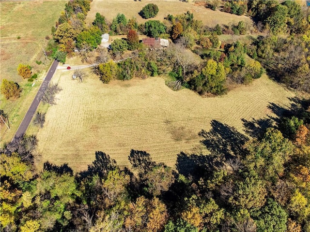 aerial view with a rural view