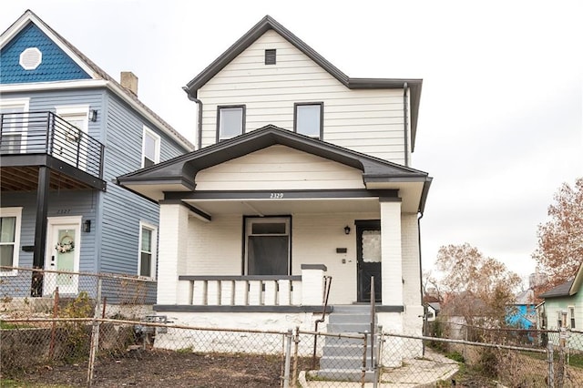 view of front of property with covered porch