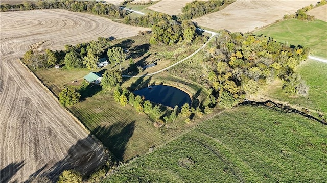 drone / aerial view with a rural view