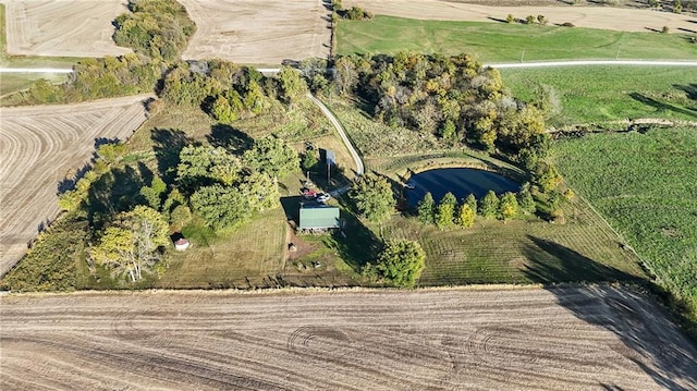 aerial view with a rural view