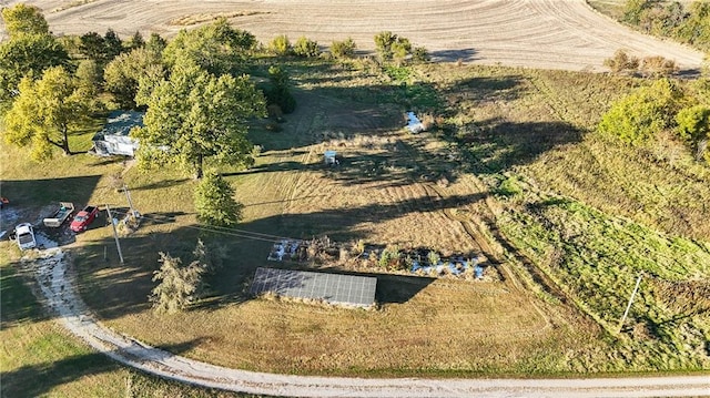 aerial view with a rural view