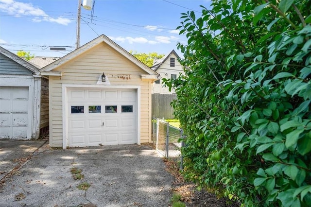 view of garage