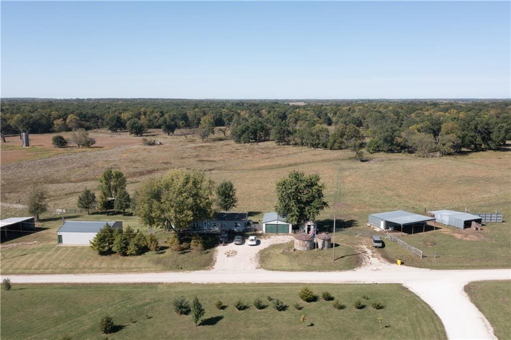 bird's eye view featuring a rural view