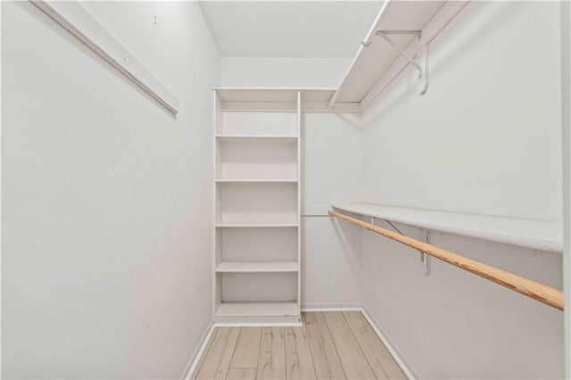 walk in closet featuring light wood-type flooring