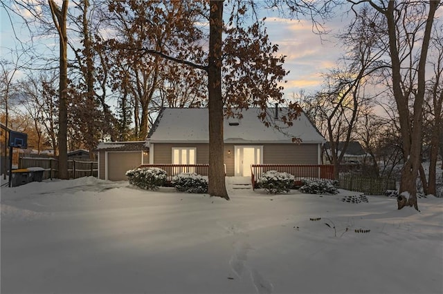 view of front of home featuring a deck