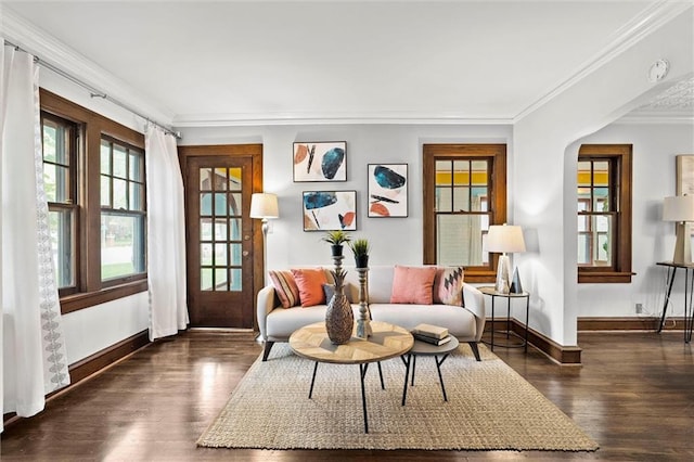 507 E 75th St, Kansas City, MO 64131 - sitting room featuring wood finished floors, crown molding, and baseboards