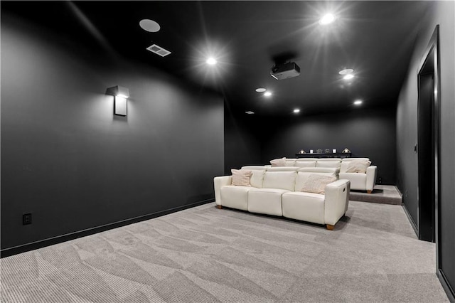 view of carpeted cinema