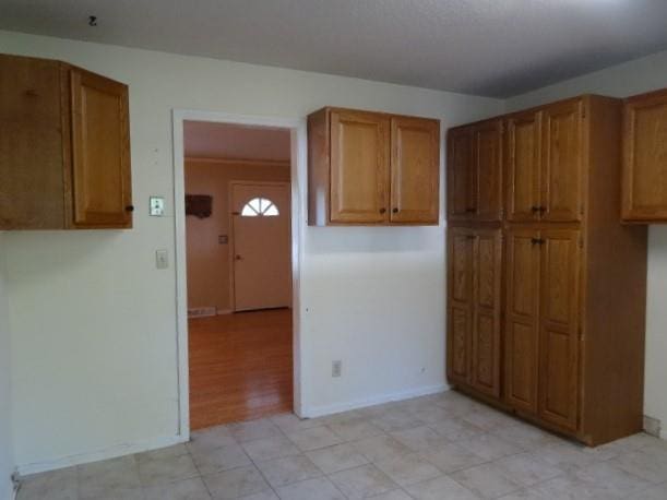 kitchen with light hardwood / wood-style floors