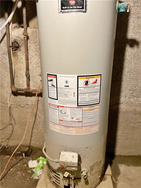 utilities featuring gas water heater