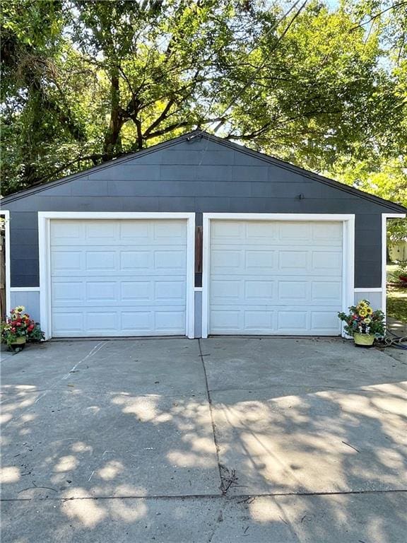 view of garage