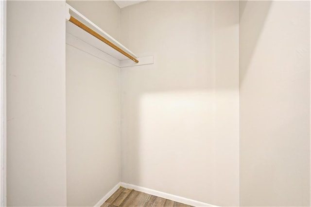 walk in closet featuring wood-type flooring