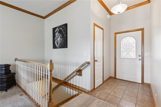 entrance foyer with crown molding