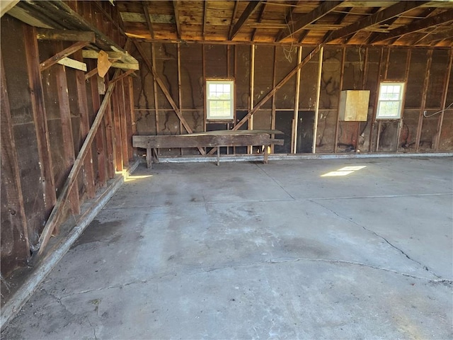 misc room featuring a wealth of natural light and concrete floors