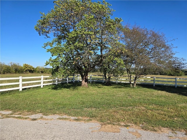 view of yard featuring a rural view