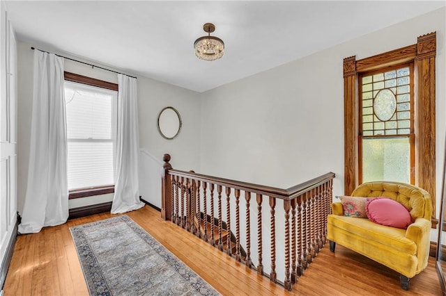 interior space featuring plenty of natural light and hardwood / wood-style floors