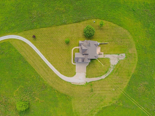 drone / aerial view with a rural view