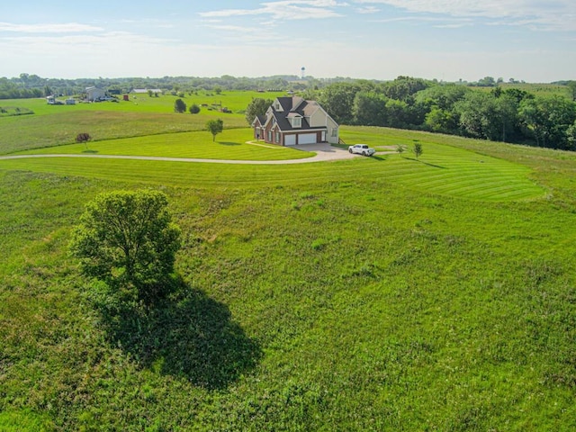 bird's eye view with a rural view