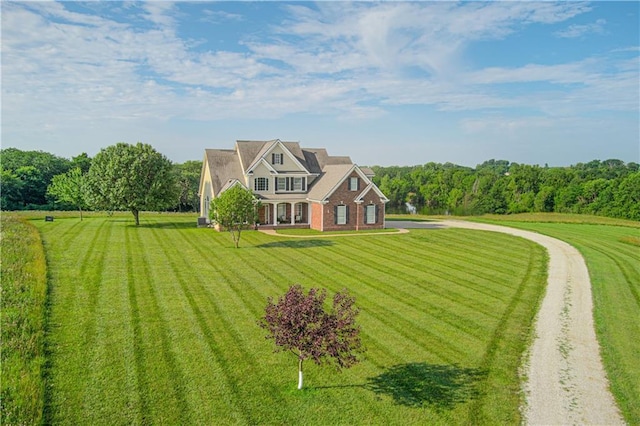 view of front of house with a front yard