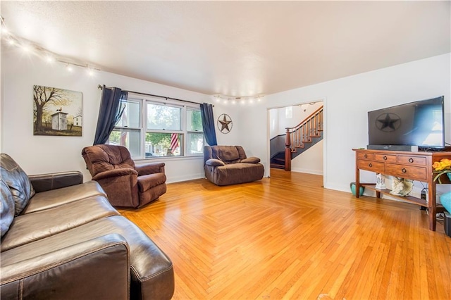 living room featuring hardwood / wood-style floors