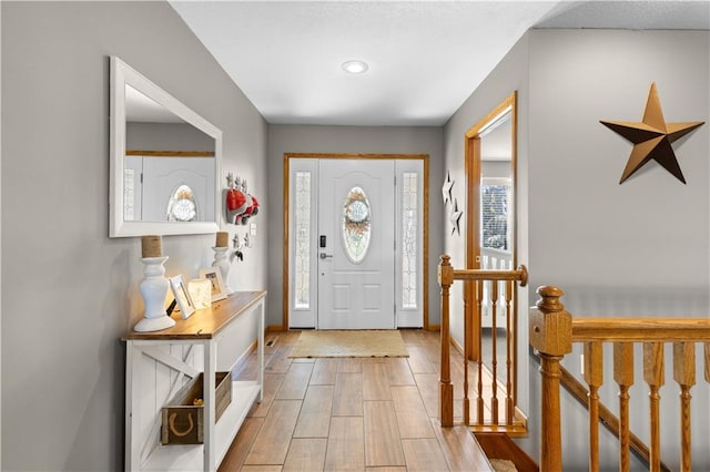 entrance foyer featuring light hardwood / wood-style flooring