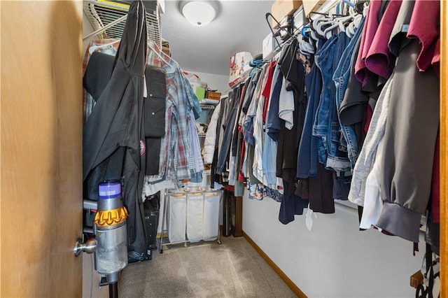 spacious closet featuring carpet