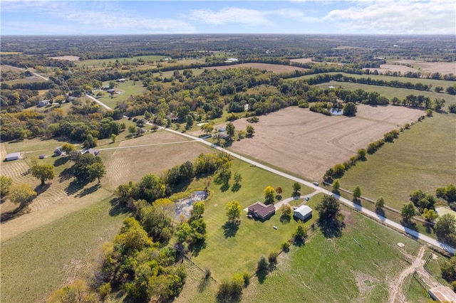 drone / aerial view with a rural view