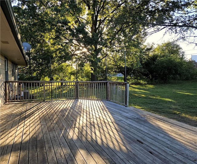 deck featuring a yard