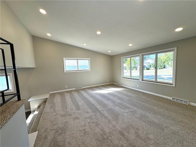 interior space featuring vaulted ceiling