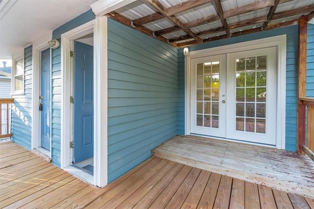 deck with french doors