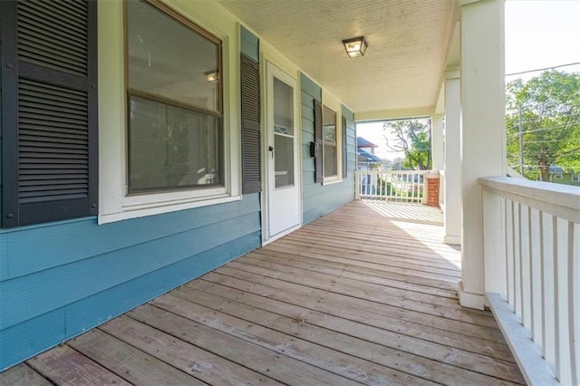 deck featuring a porch