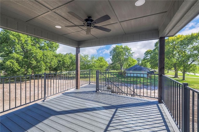 deck with ceiling fan