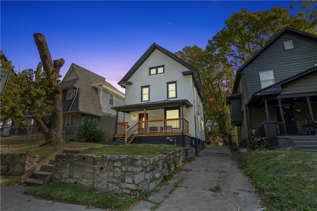 view of front of home featuring a porch