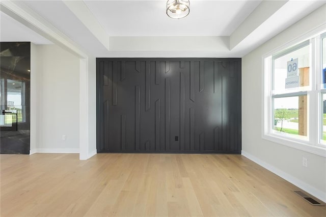 13424 W 178th St, Overland Park, KS 66013 - empty room featuring light wood-style floors and a tray ceiling