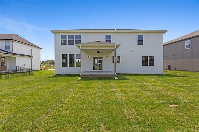 13424 W 178th St, Overland Park, KS 66013 - rear view of house featuring ceiling fan and a patio