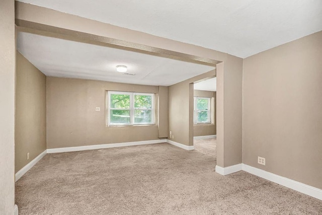 view of carpeted spare room