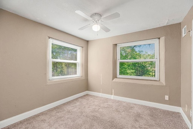 empty room with light colored carpet and plenty of natural light