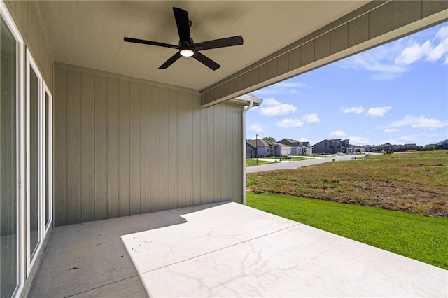 view of patio / terrace featuring ceiling fan