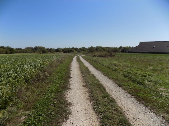 view of road with a rural view