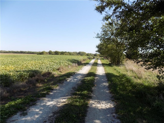 view of street with a rural view