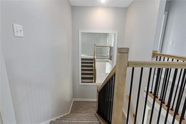 13428 W 178th St, Overland Park, KS 66013 - stairs featuring carpet floors and baseboards
