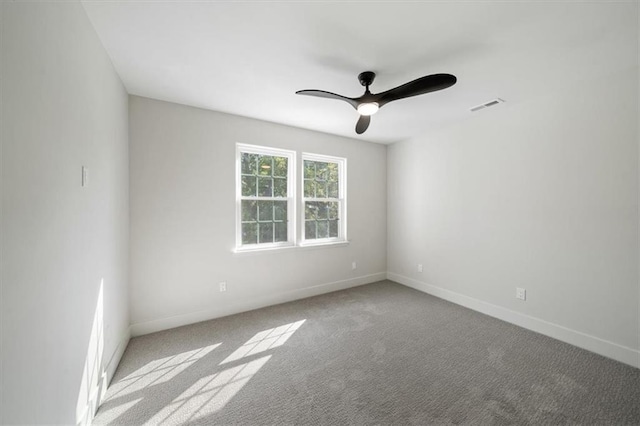 8301 Lee Blvd, Leawood, KS 66206 - carpeted empty room featuring visible vents, ceiling fan, and baseboards