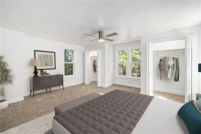 bedroom with carpet and ceiling fan