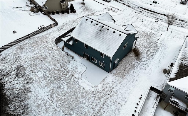 view of snowy aerial view