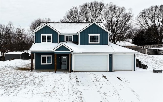 view of front of house with a garage